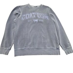GOAT USA Faded Slate Oversized Crew Athletic Sweatshirt Womens‎ S Sporty Lounger